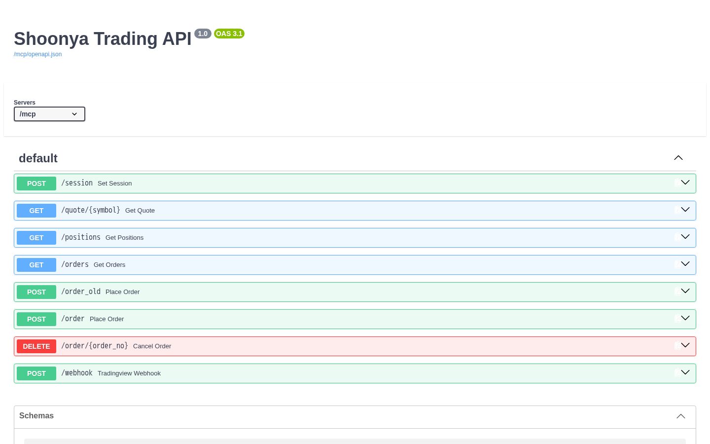 Shoonya Trading API docs